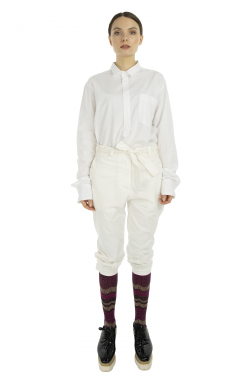 All White Style For Eccentric Women Bottoms
