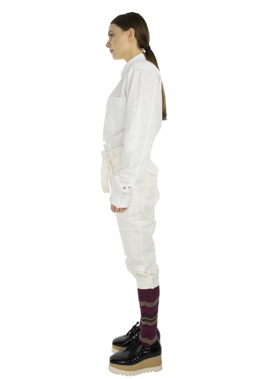 All White Style For Eccentric Women Bottoms