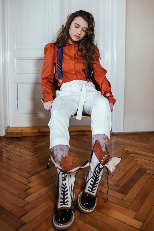 All White Style For Eccentric Women Pants